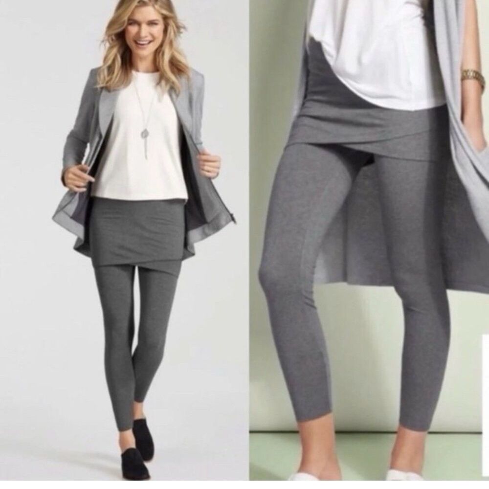 CAbi M'Leggings Skirted Leggings Charcoal Grey Medium  5318 Modest Gray
